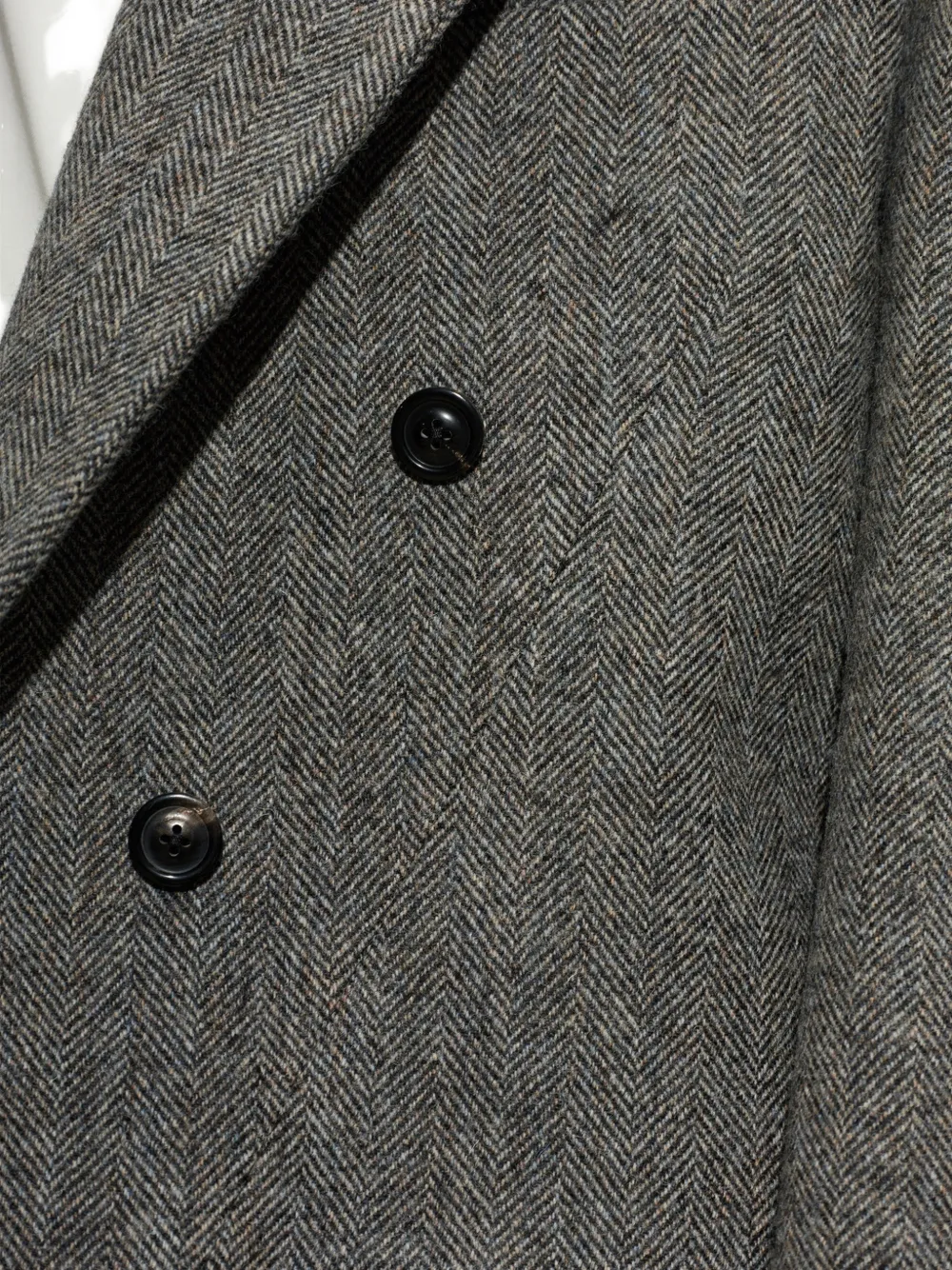 Maison Margiela Cropped blazer met dubbele rij knopen en visgraatpatroon Grijs