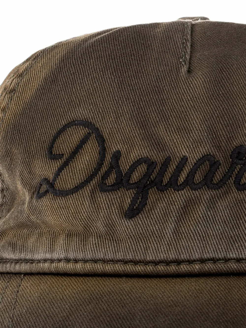 DSQUARED2 Honkbalpet met geborduurd logo en gerafelde afwerking Groen