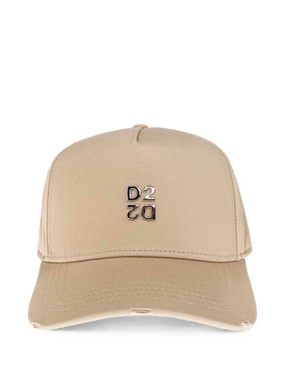 DSQUARED2 Upside Down logo-plaque distressed-detailing baseball cap