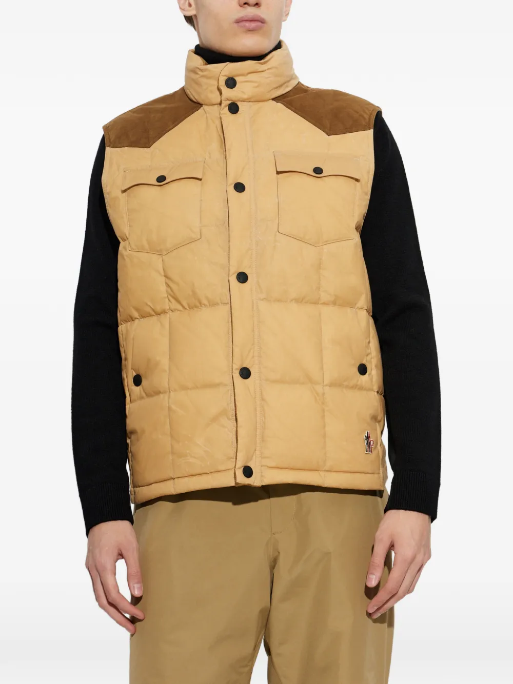 Moncler Grenoble Après-Ski gewatteerde bodywarmer Beige