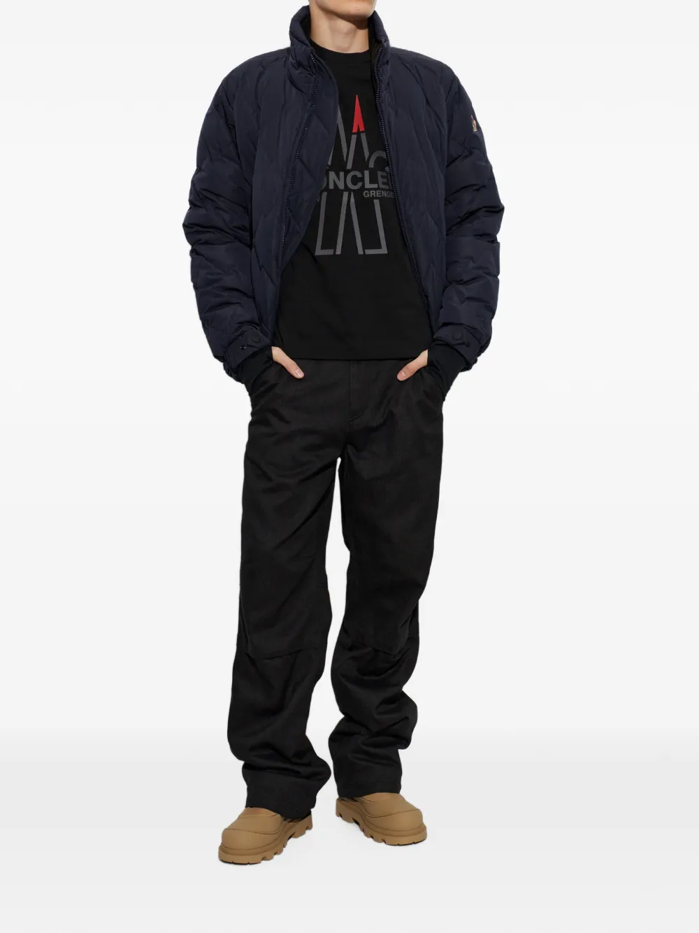 Moncler Grenoble Broek met logopatch Zwart