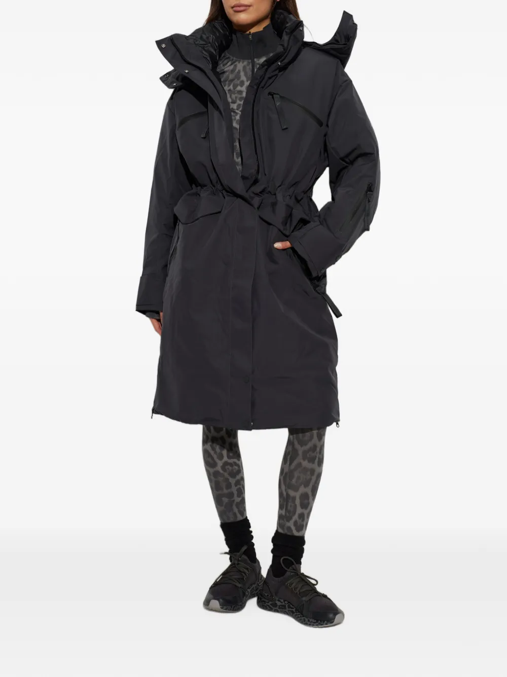 adidas by Stella McCartney x Stella McCartney geïsoleerde jas met capuchon Zwart