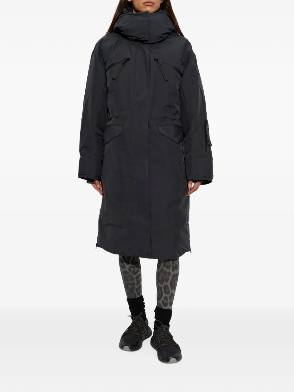 adidas by Stella McCartney x Stella McCartney geïsoleerde jas met capuchon Zwart