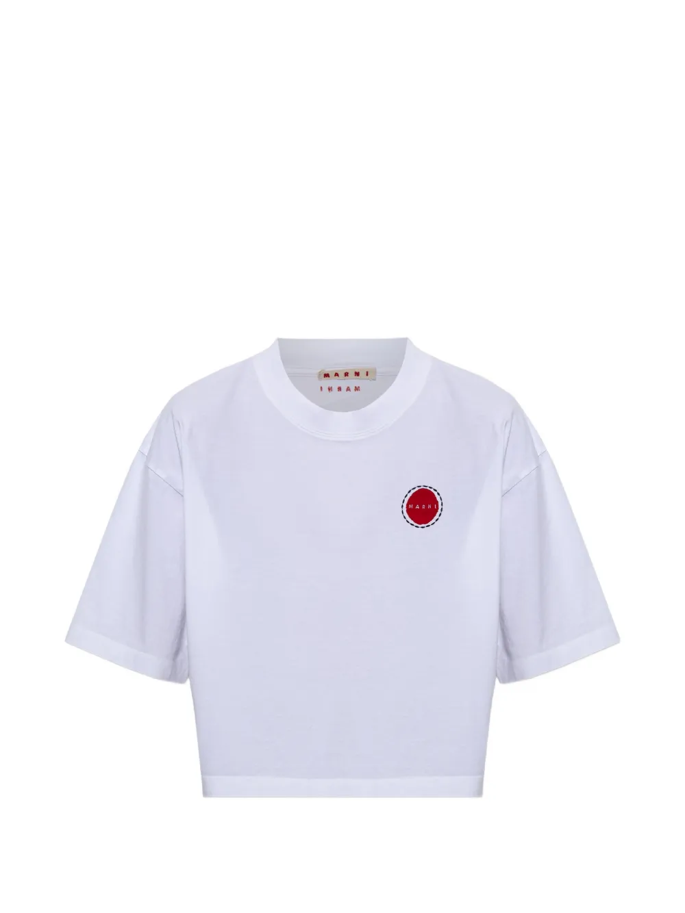 Marni logo-patch oversized T-shirt - Weiß