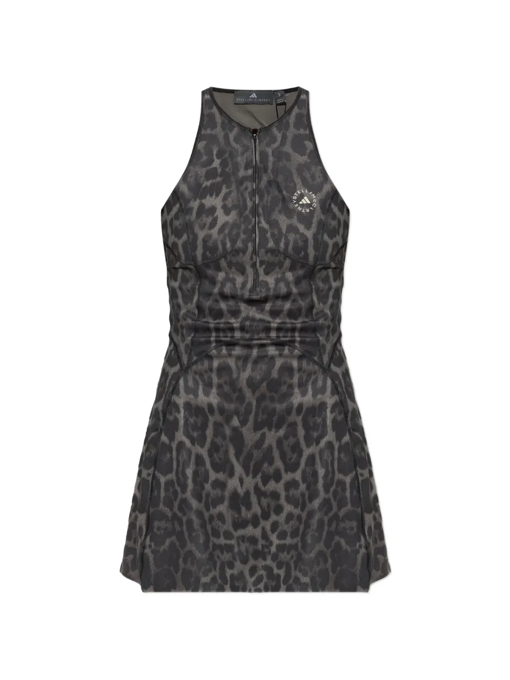 adidas by Stella McCartney x Stella McCartney leopard-print cut-out mini dress - women - Recycled Polyester/Elastane/Recycled Polyester/Recycled ...