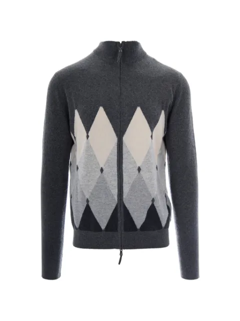 Ballantyne argyle-intarsia cashmere cardigan