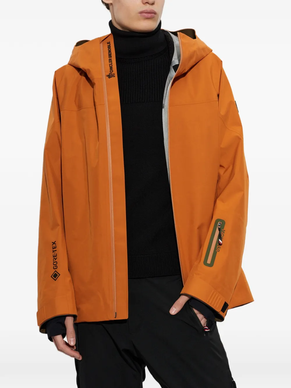 Moncler Grenoble Ski-jack met capuchon Oranje