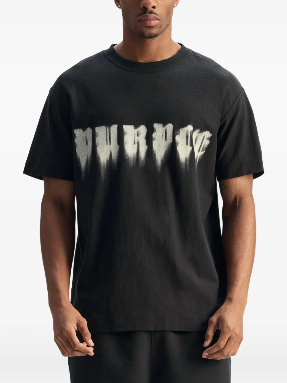 Purple Brand logo-print T-shirt Zwart