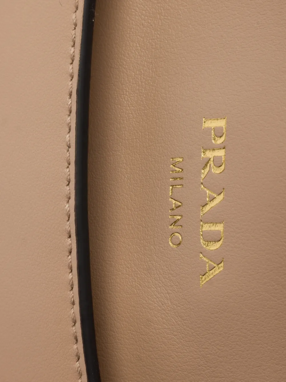 Prada Carry kleine leren handtas Beige