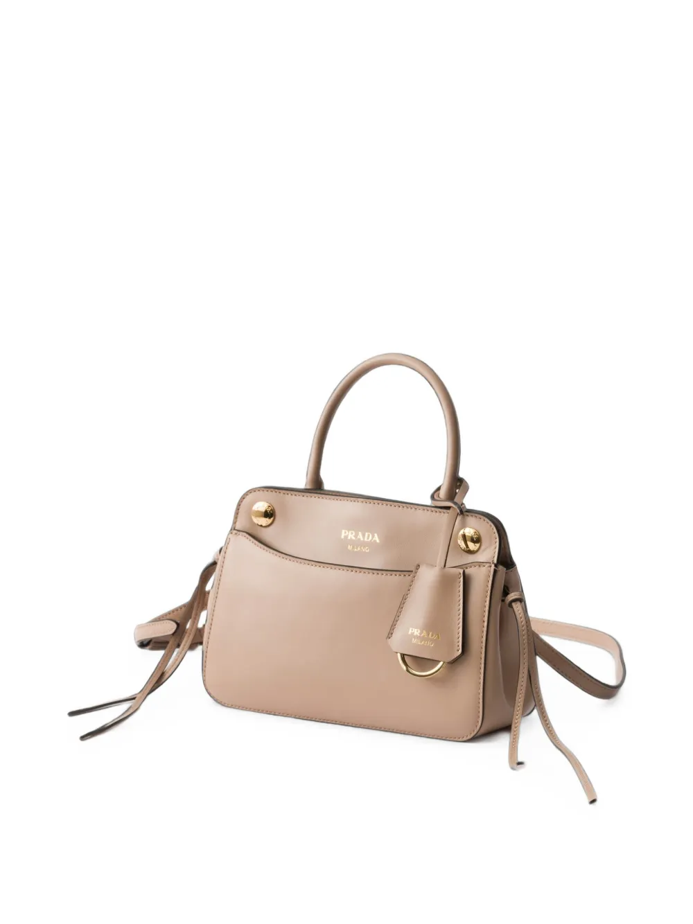 Prada Carry kleine leren handtas Beige