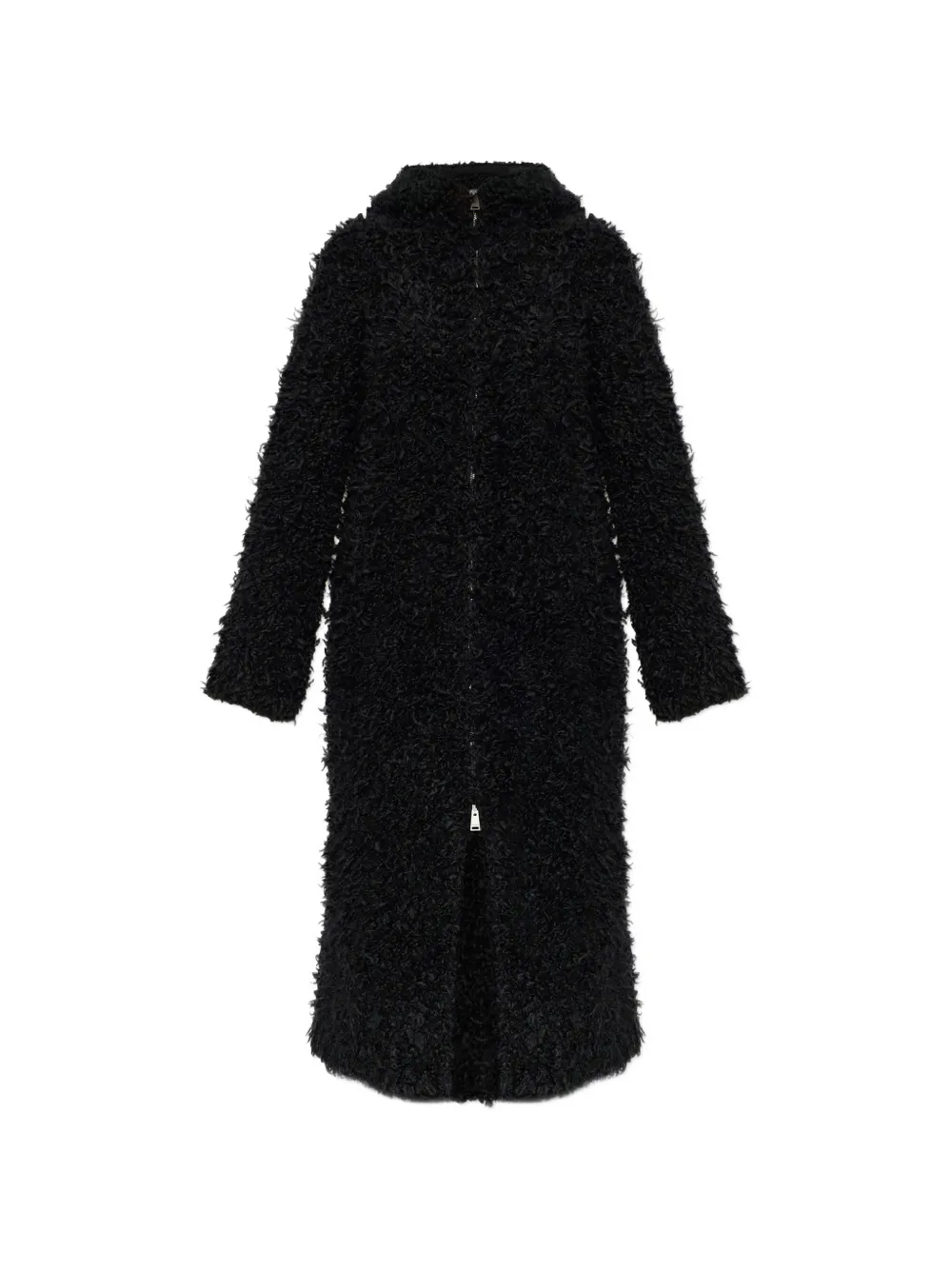 FENDI hooded bouclé-knit coat