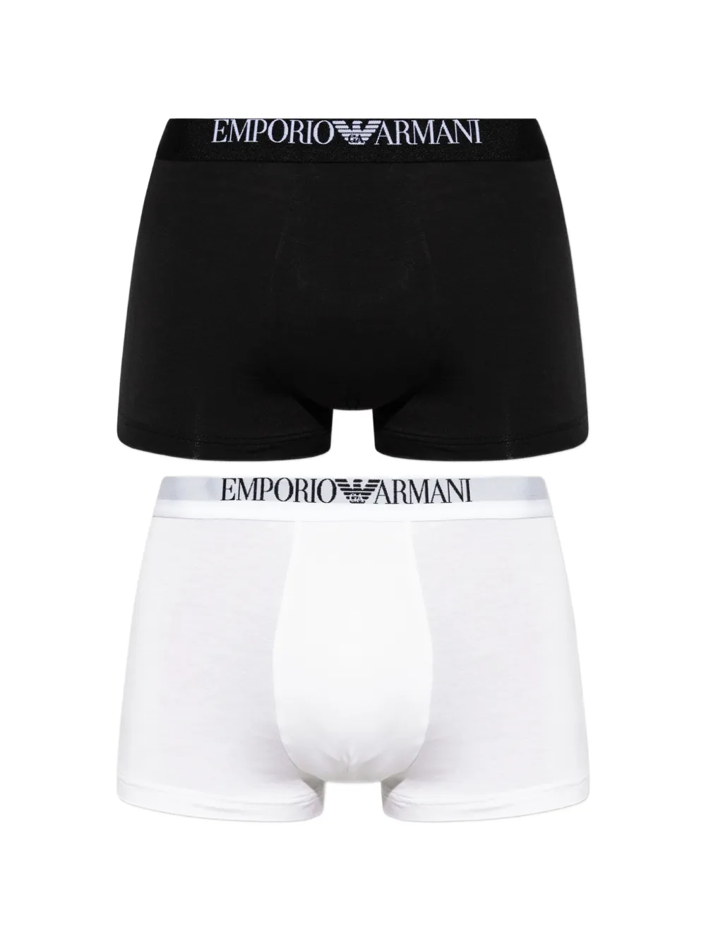 Emporio Armani Boxer con banda logo (2 pezzi) - Nero