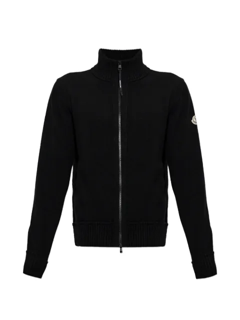 Moncler logo-patch zip-up cardigan