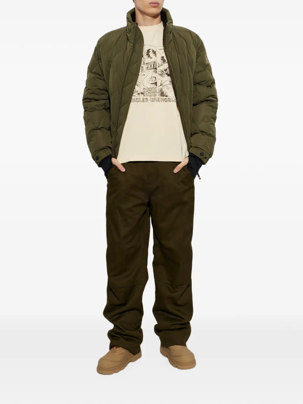 Moncler Grenoble Mountain Landscape Graphic-print T-shirt in Neutrals, view 2