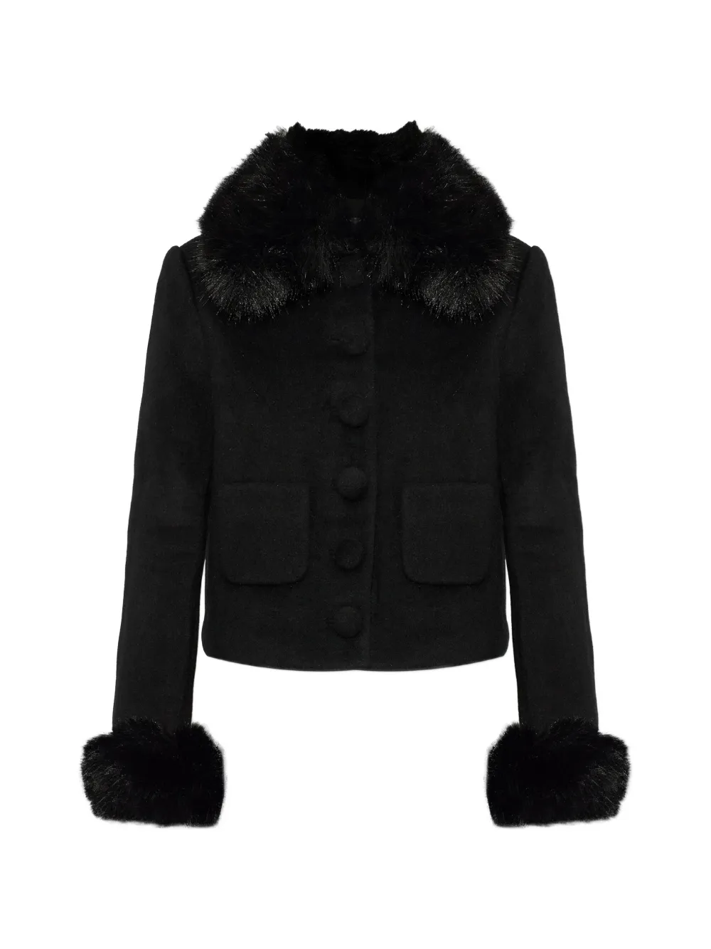 Self-Portrait faux-fur trim jacket