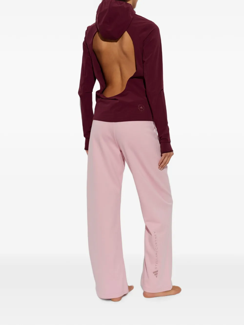 adidas by Stella McCartney x Stella McCartney hoodie met uitgesneden logo-print Roze
