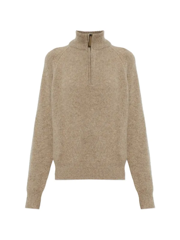 Sease Quarter-zip Cashmere Sweater in Neutrals