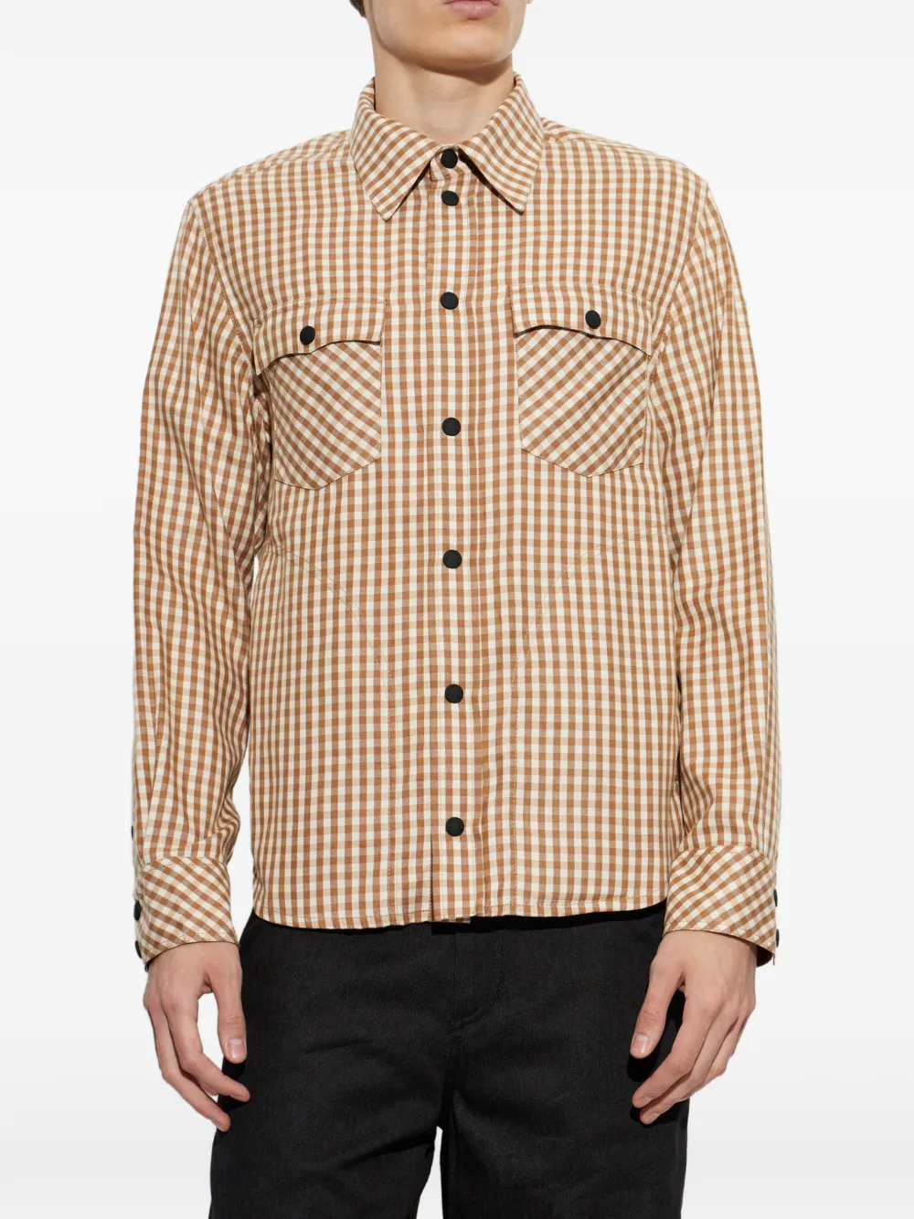 Moncler Grenoble Après-Ski gingham shirt Beige