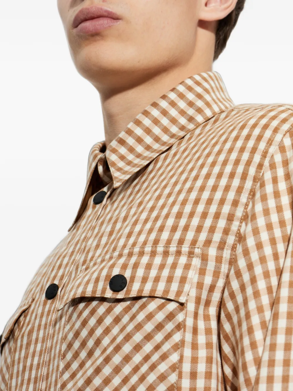 Moncler Grenoble Après-Ski gingham shirt Beige
