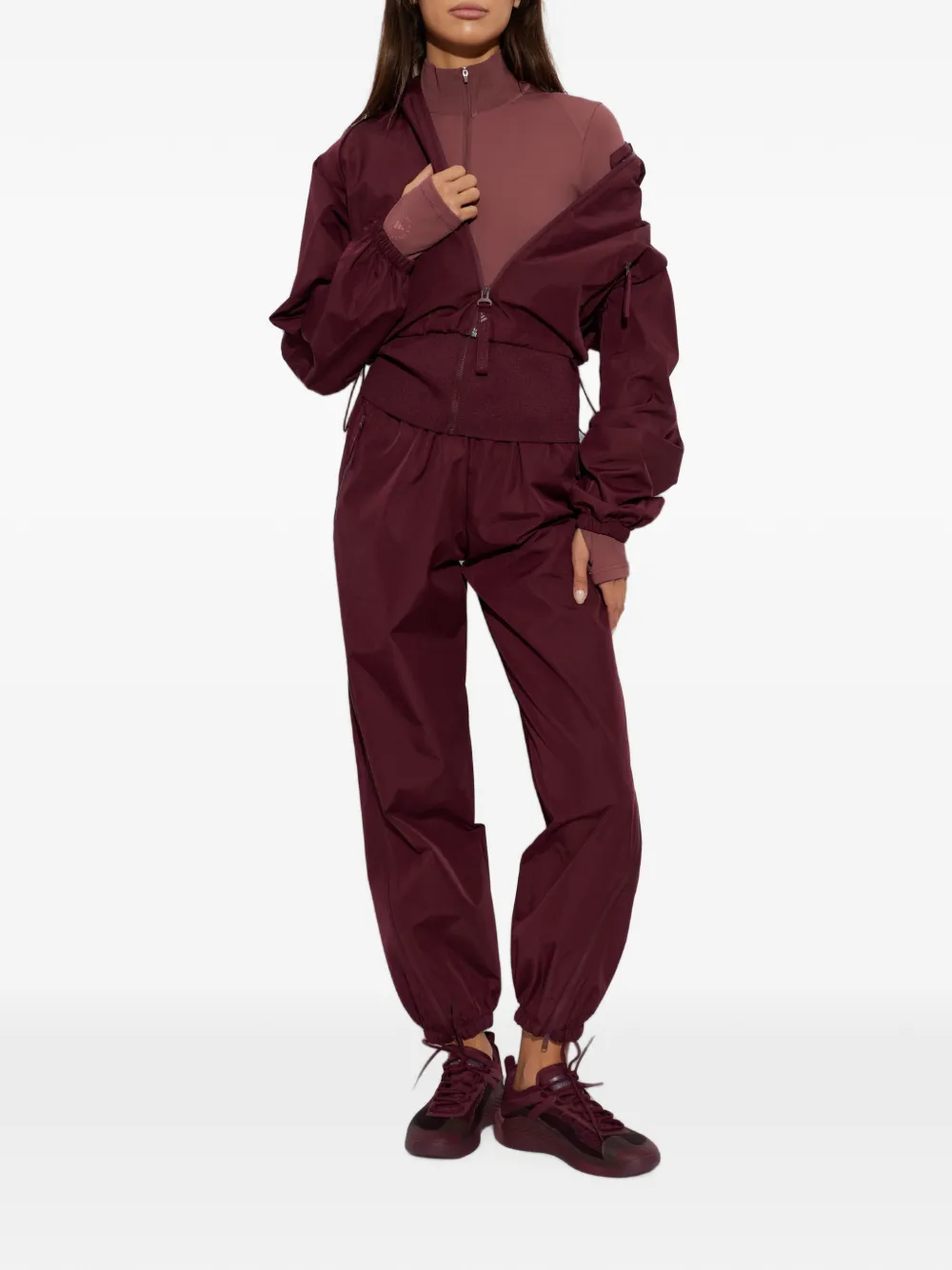adidas by Stella McCartney x Stella McCartney jack met capuchon en logo-print Rood