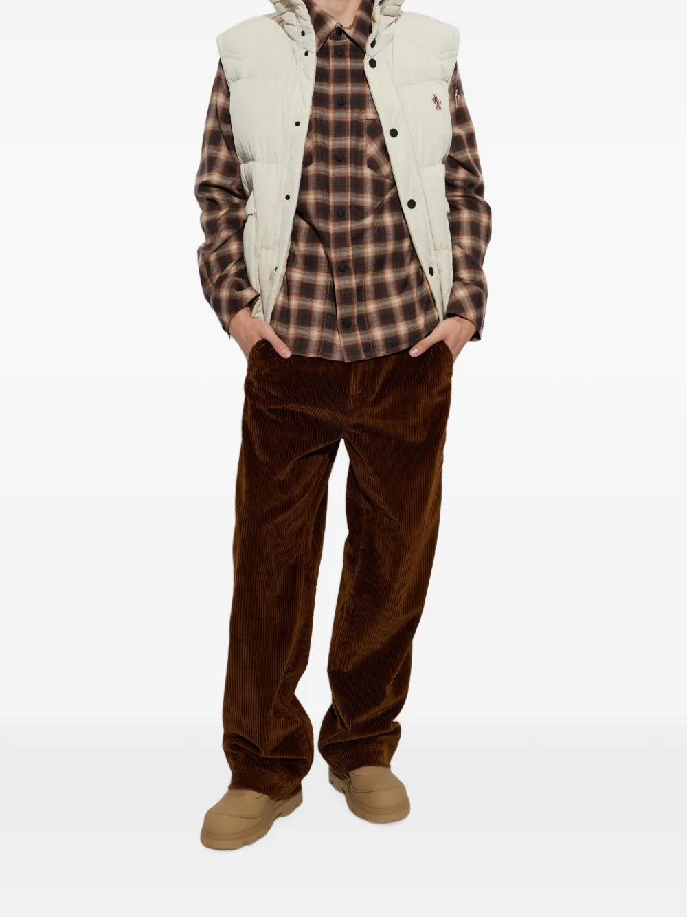 Moncler Grenoble Ribfluwelen broek Bruin