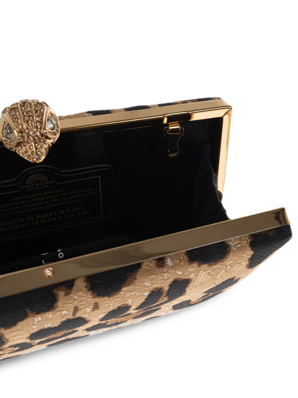 Kurt Geiger London Kensington clutch met luipaard-print Beige