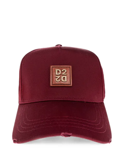 DSQUARED2 logo-plaque distressed baseball cap