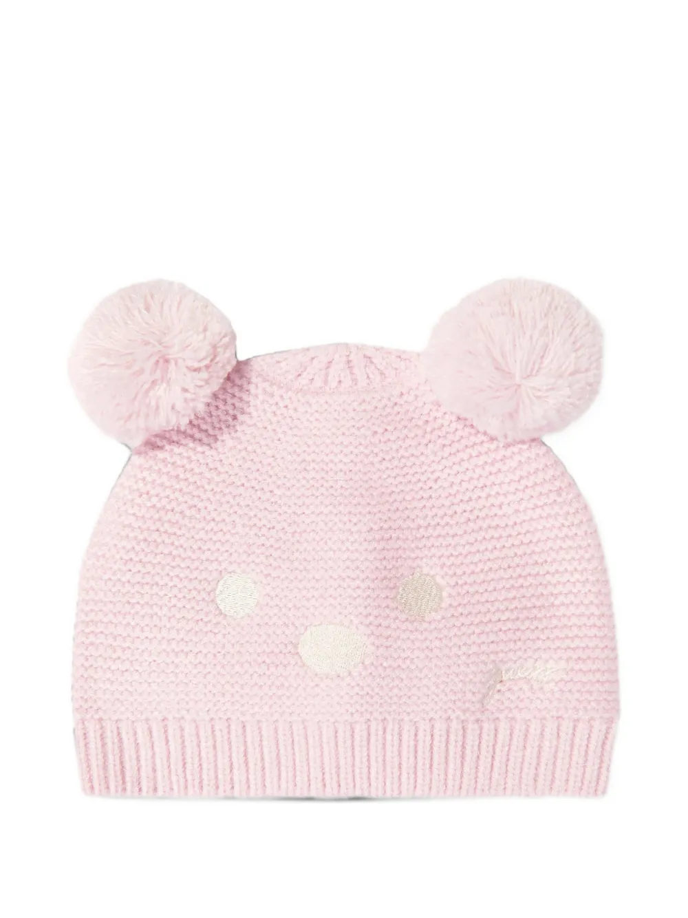 guess kids pom-pom beanie hat and mittens set Roze