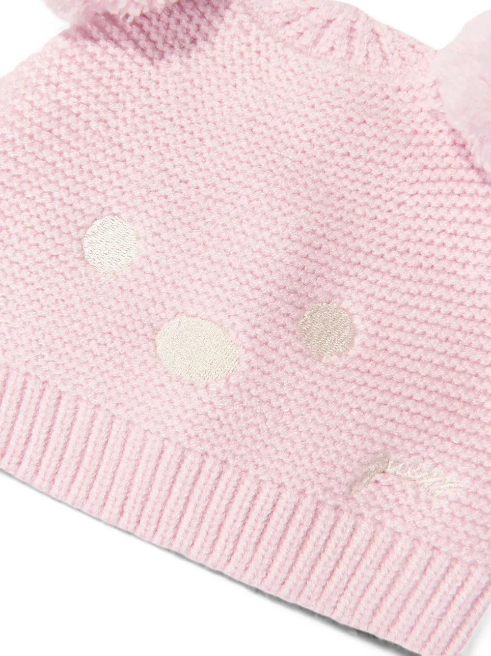 guess kids pom-pom beanie hat and mittens set Roze