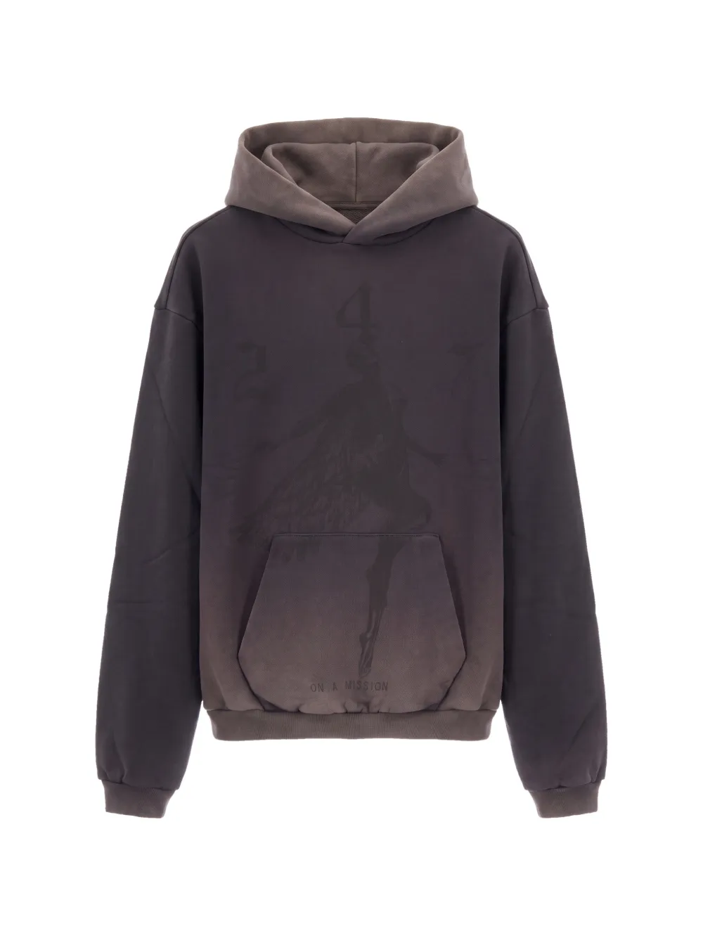 Represent 247 Graphic-print Fleece-texture Hoodie In Grey