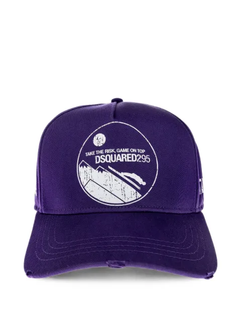 DSQUARED2 distressed graphic-print baseball cap