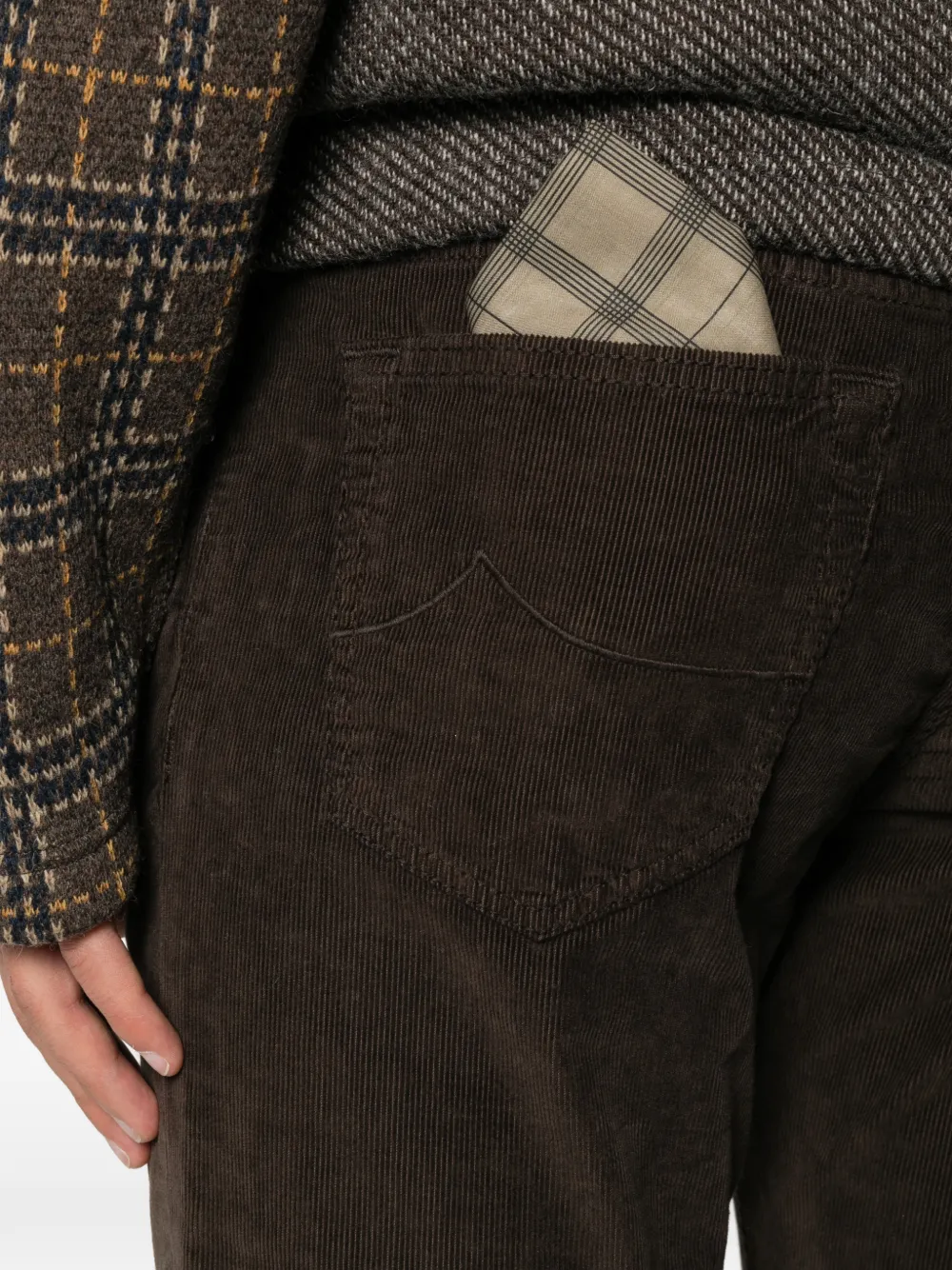 Jacob Cohën corduroy-texture straight-leg trousers Bruin