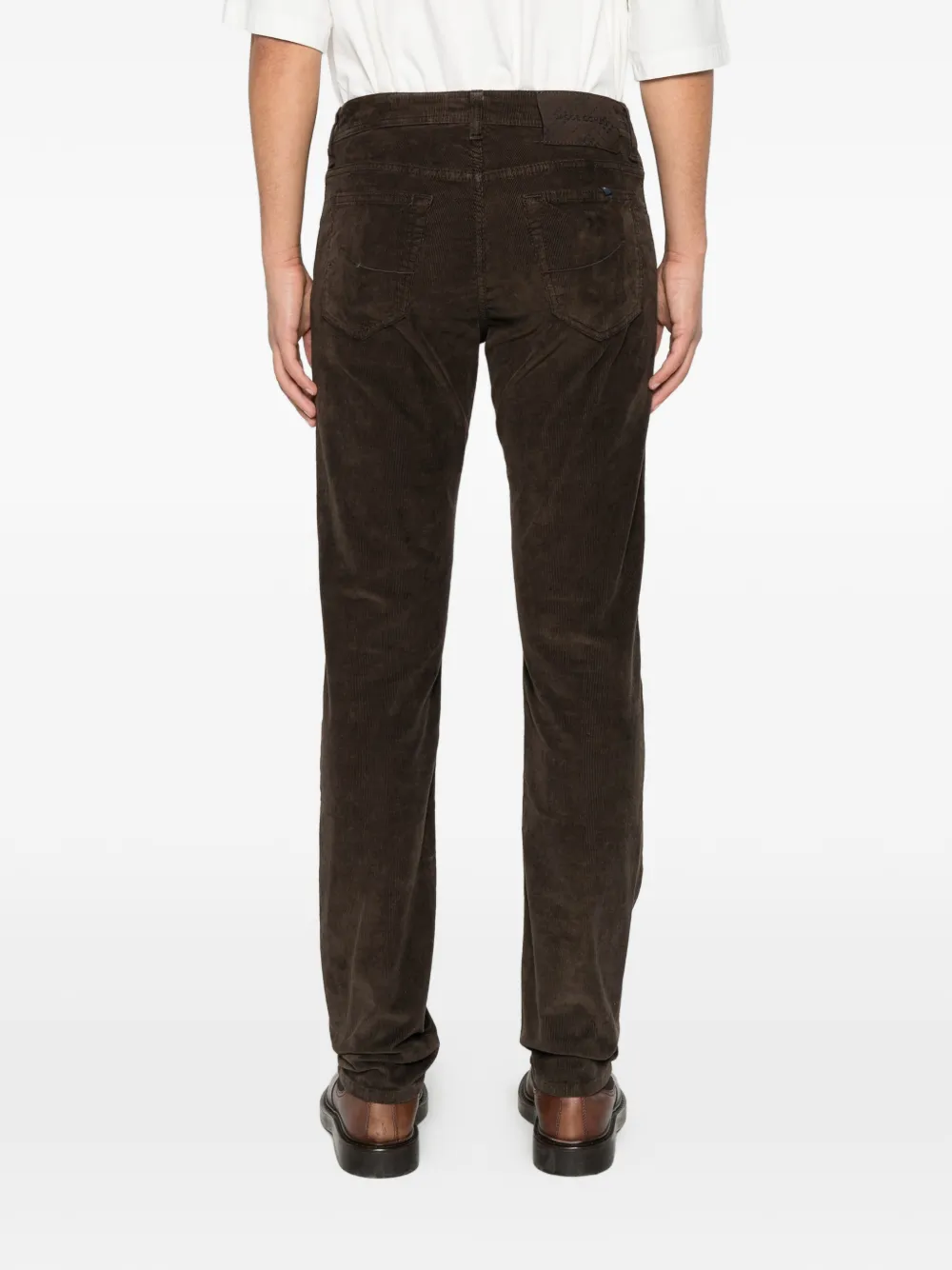 Jacob Cohën corduroy-texture straight-leg trousers Bruin