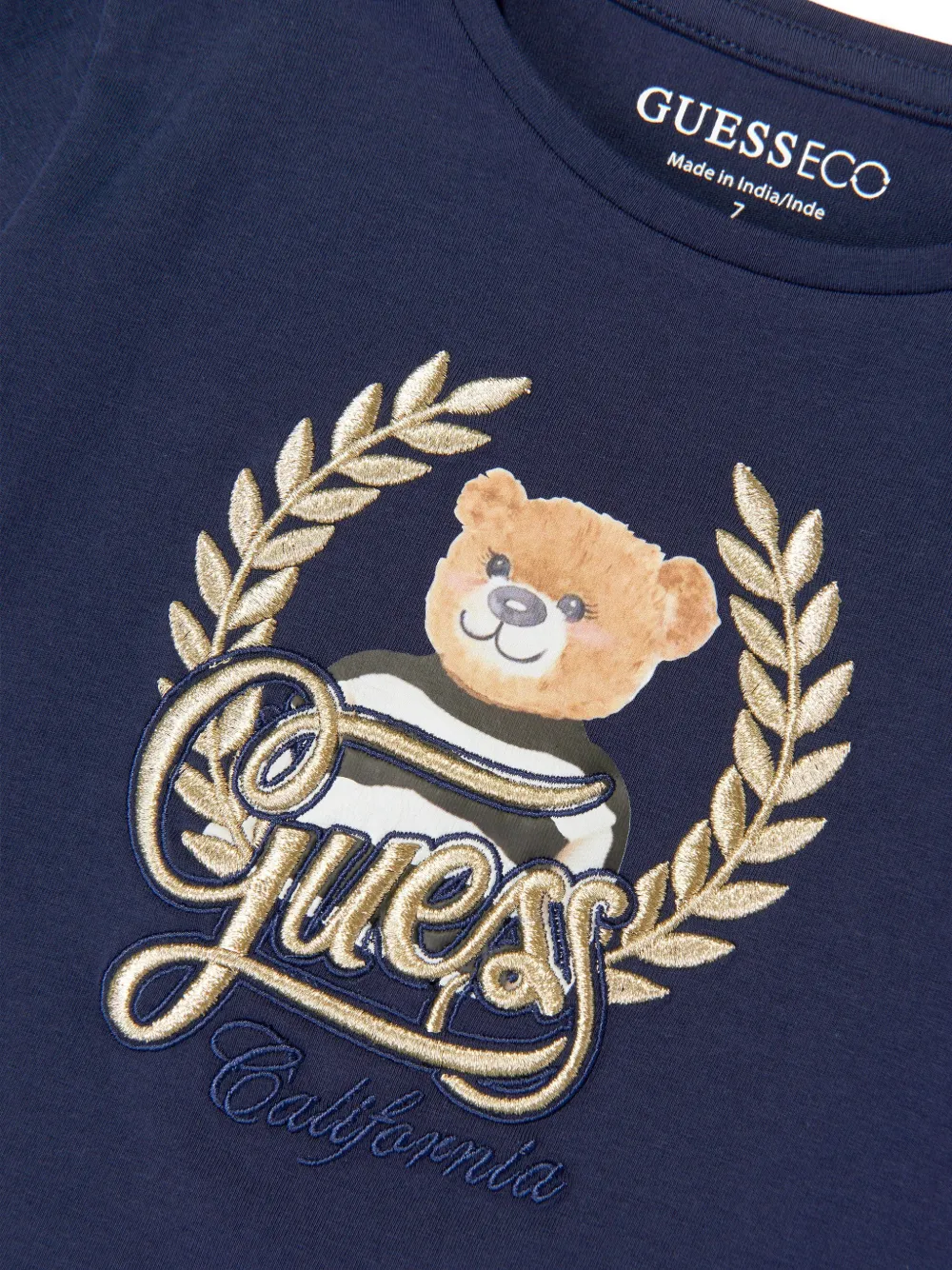 guess kids T-shirt met lange mouwen en beer-patch Blauw