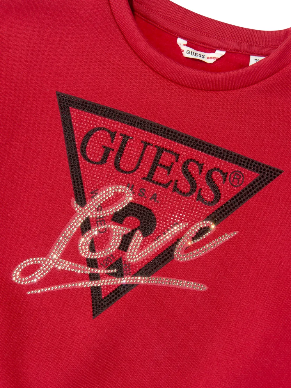 guess kids Sweater verfraaid met kristallen Rood