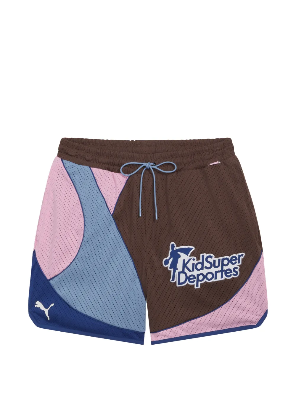 PUMA x KidSuper Studios logo-print track shorts - Marrone