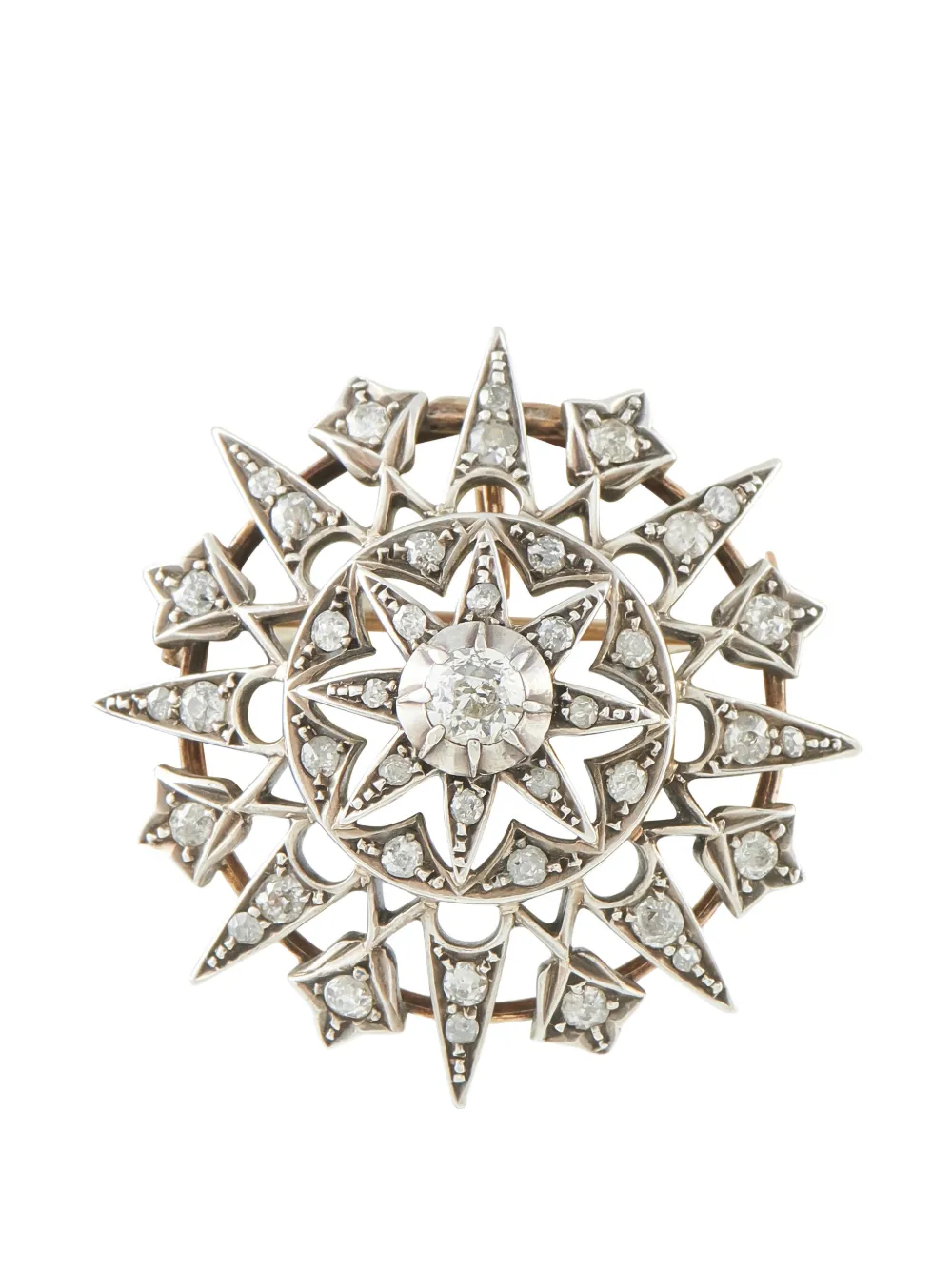 LB Exclusive diamond star-shaped brooch in Silver