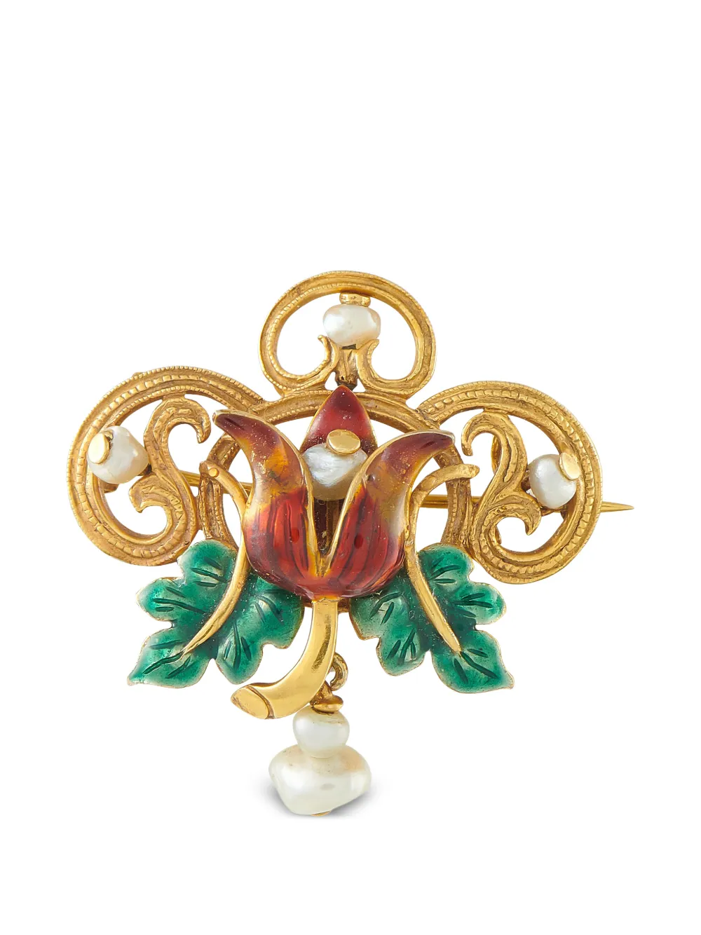 LB Exclusive pearl and enamel brooch - Oro