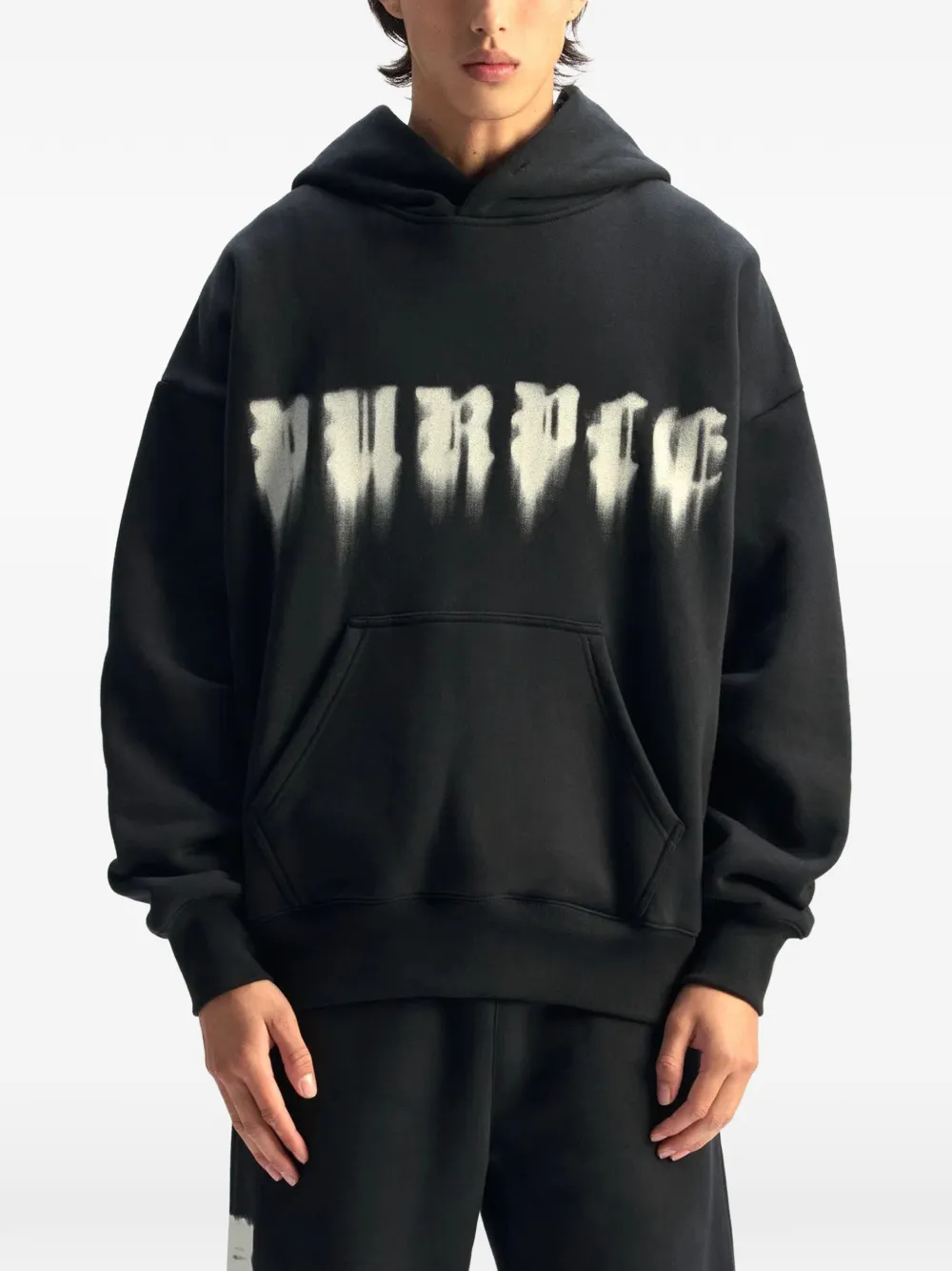 Purple Brand logo-print hoodie Zwart