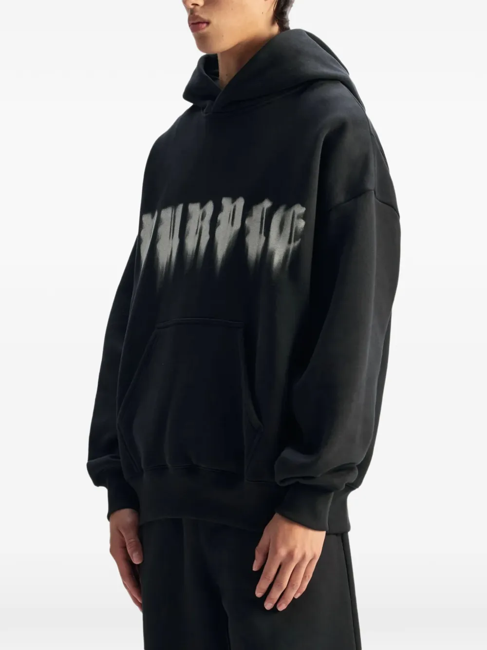 Purple Brand logo-print hoodie Zwart