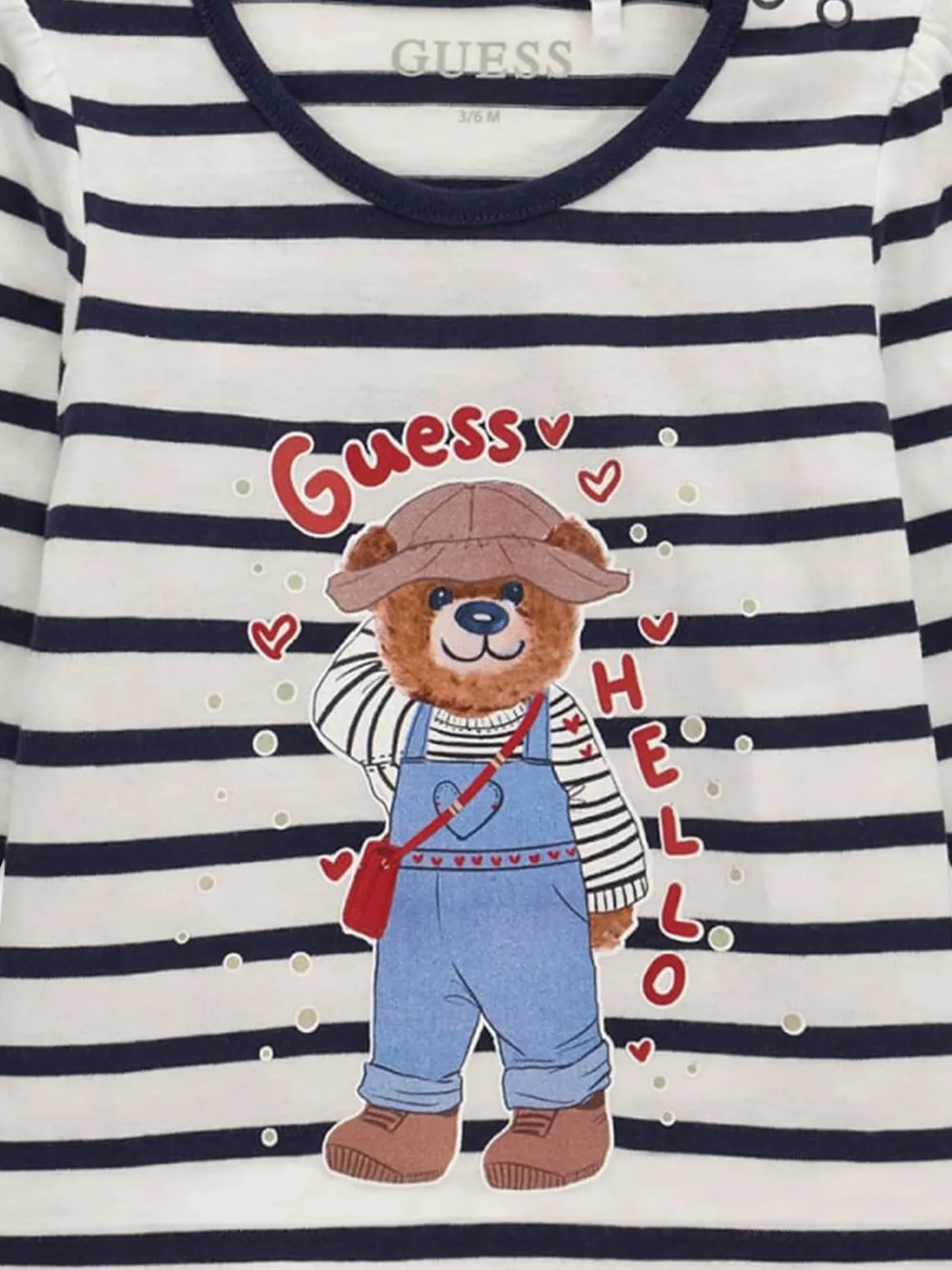 guess kids striped graphic-print T-shirt Wit