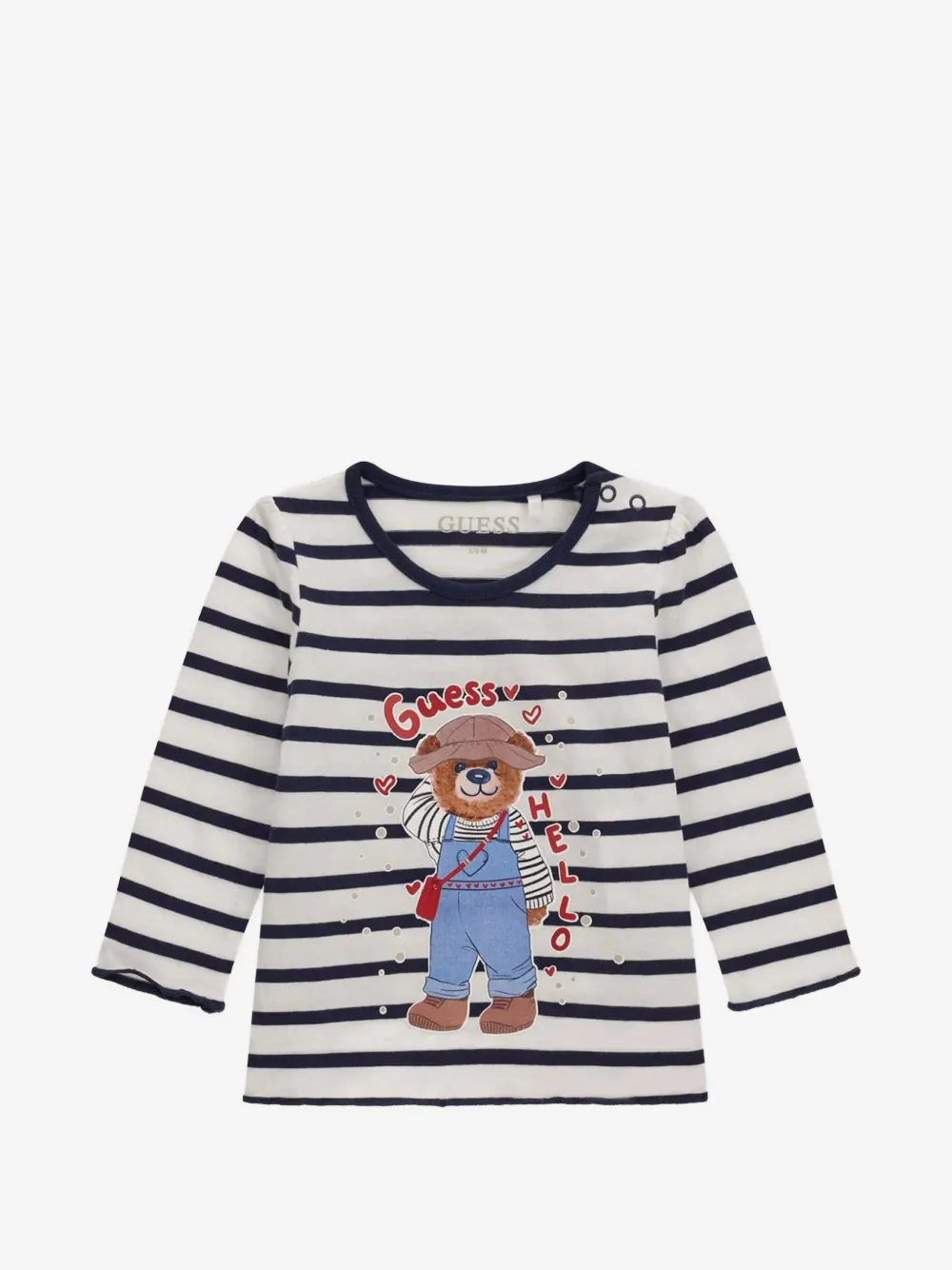 guess kids 스트라이프 그래픽 프린트 티셔츠