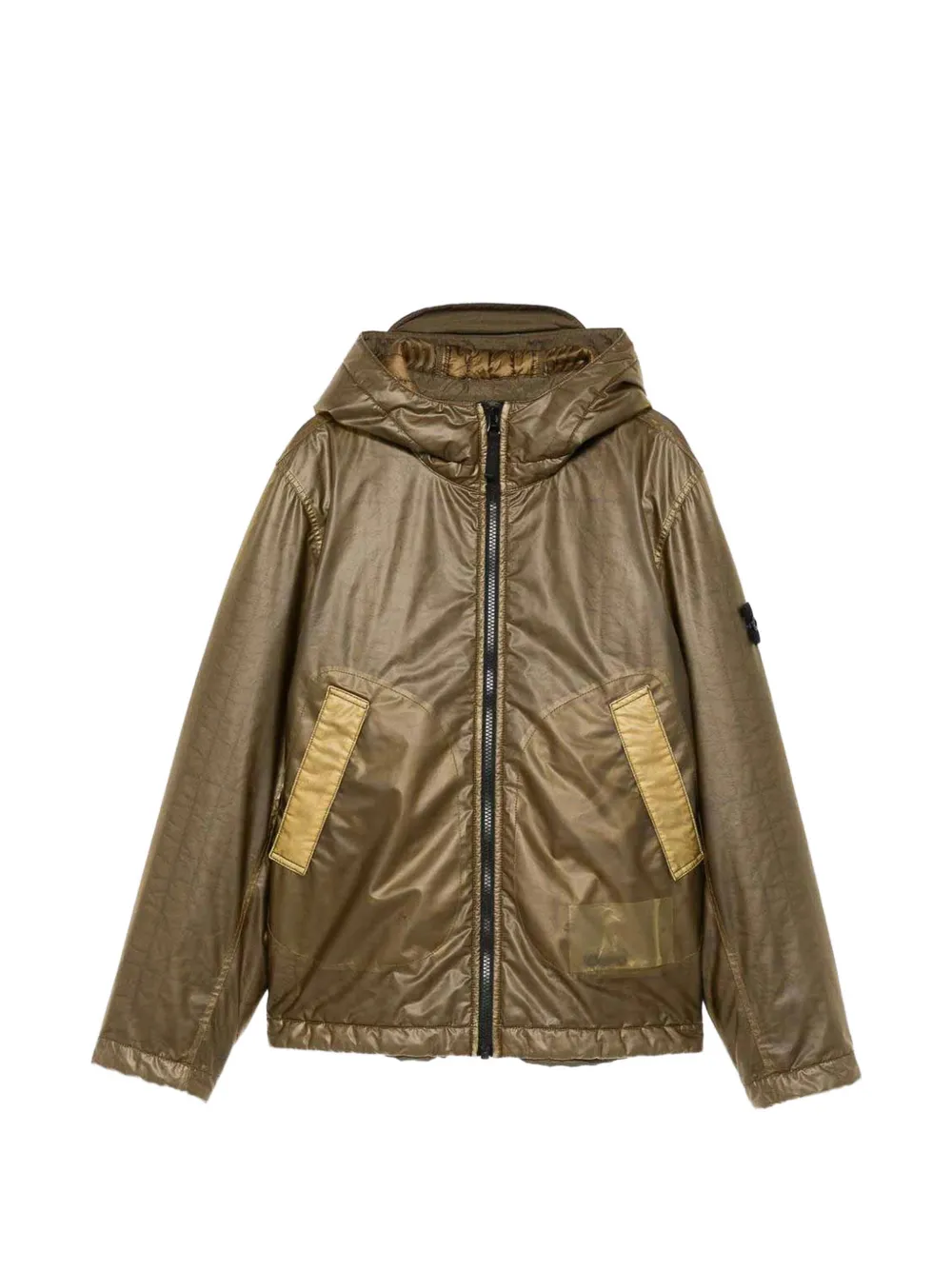 Stone Island Junior Regenjack met capuchon Bruin