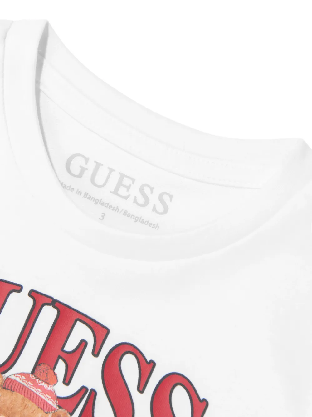 guess kids logo-print long-sleeve T-shirt Wit