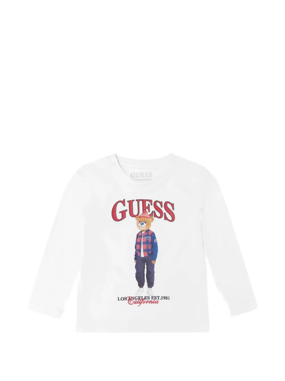 guess kids logo-print long-sleeve T-shirt - Bianco
