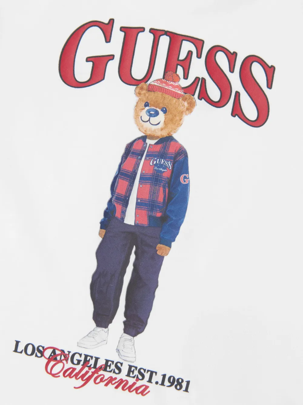 guess kids logo-print long-sleeve T-shirt Wit