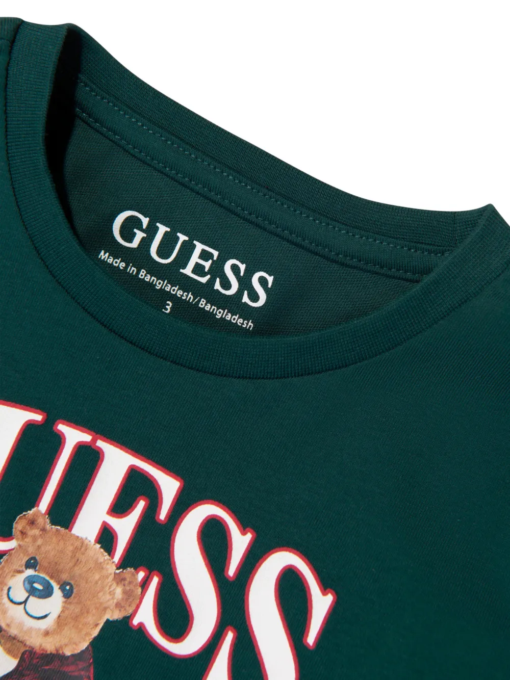 guess kids bear-print logo T-shirt Groen