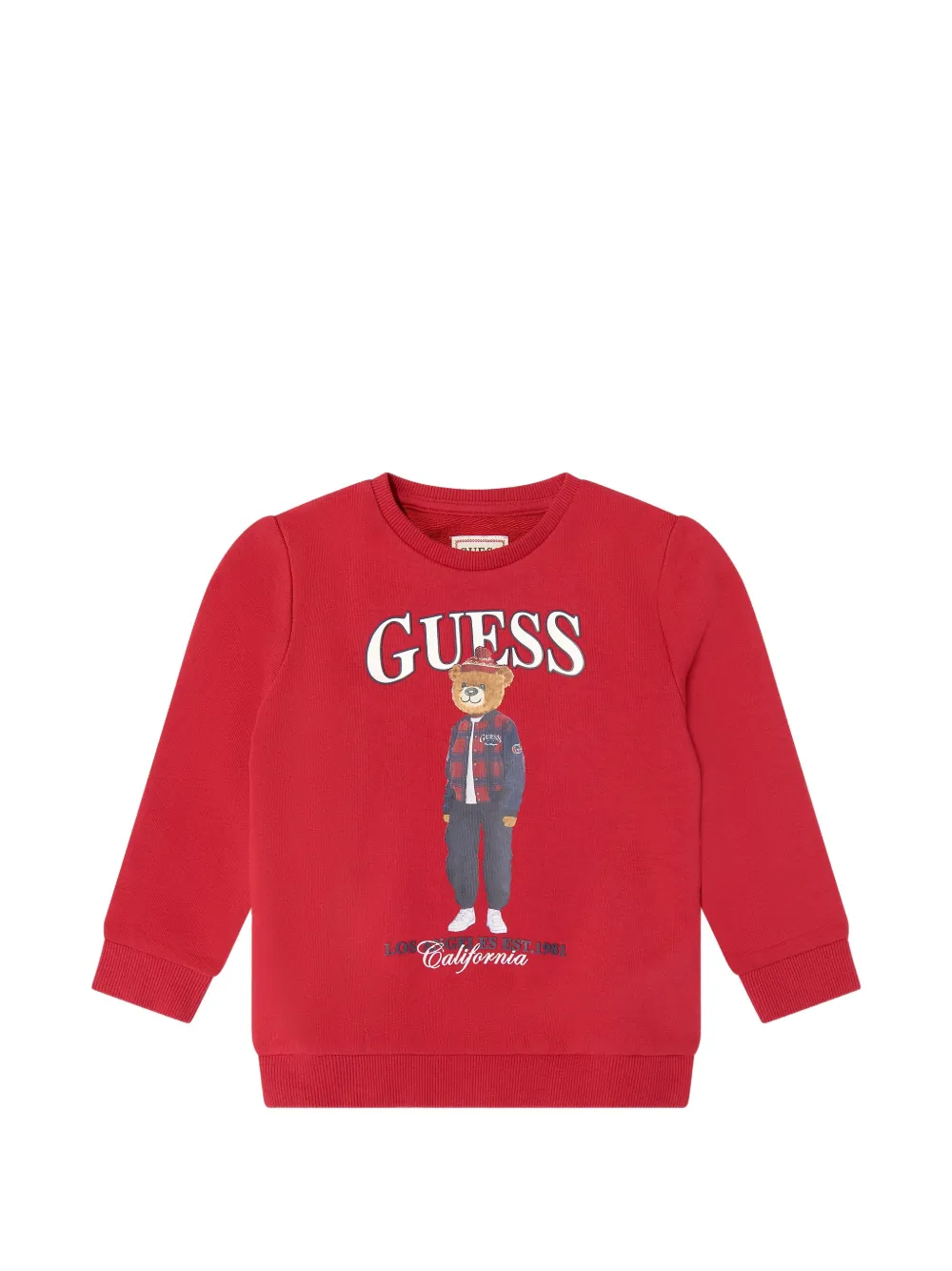 Guess kids bear-print sweater Rood