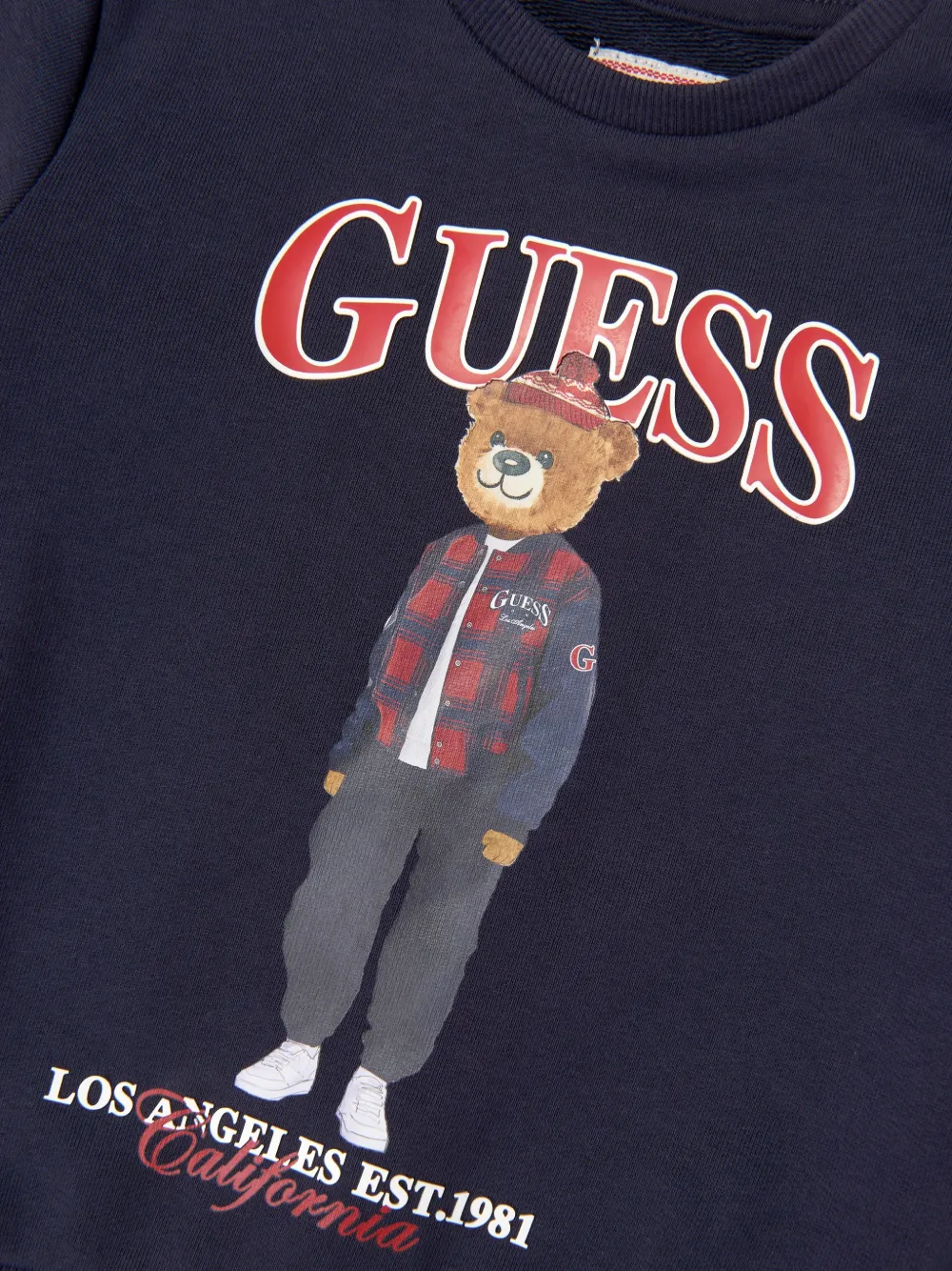 guess kids graphic-print sweatshirt Blauw