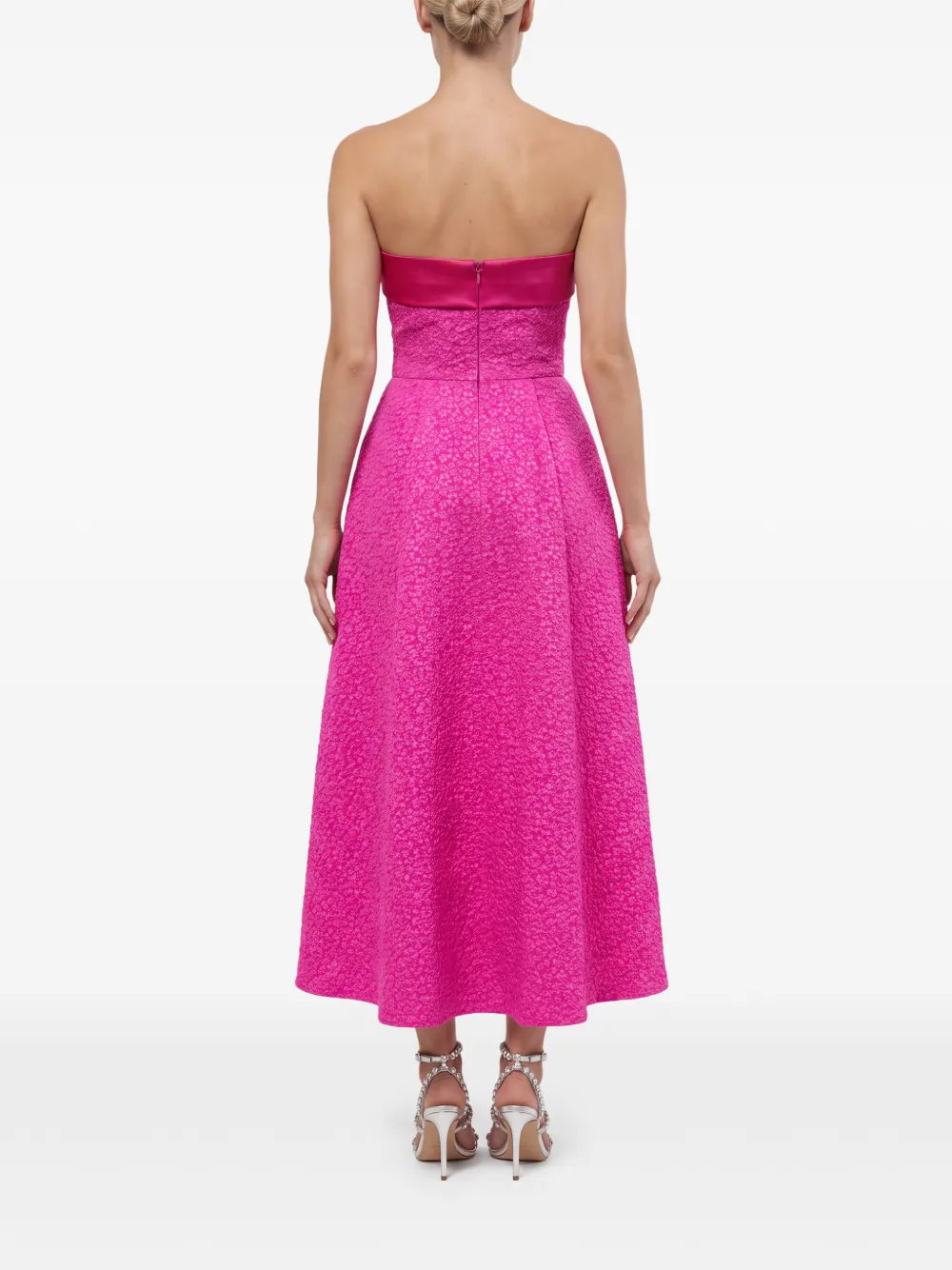 POST MERIDIEM Strapless midi-jurk met jacquard Roze